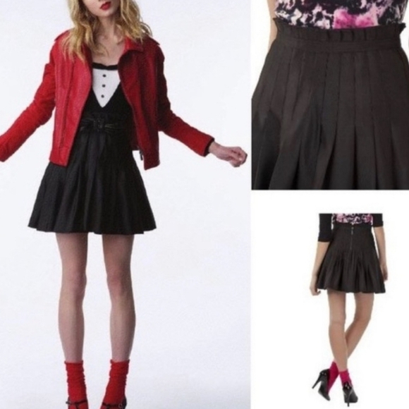 Zac Posen × Target Black Pleated Mini Skirt Paperbag waist size 3. - Picture 5 of 16